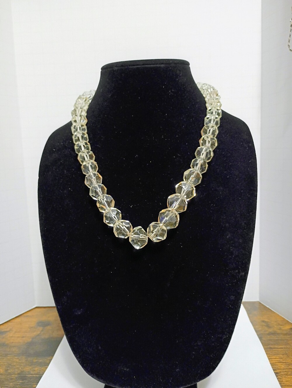Clear Faceted Bead Necklace